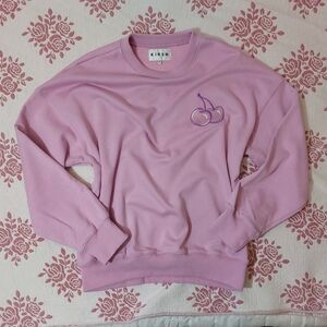 Kirsh Purple Pink Cherry Knit Sweatshirt